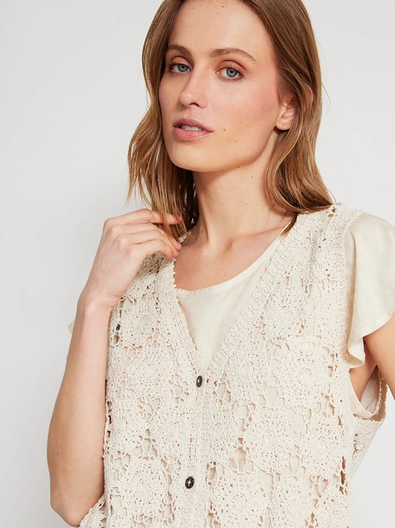 SWEATER MUJER AZIZ ALGODÓN SIN MANGAS - 3