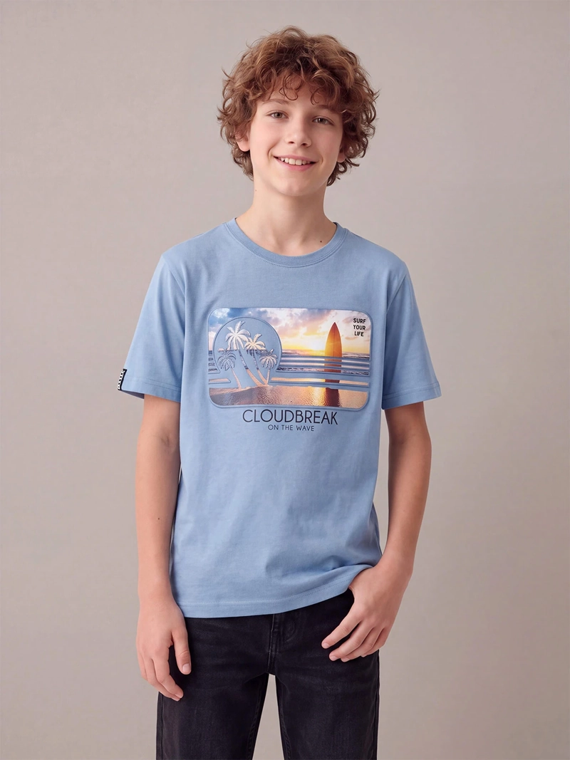 POLERA NIÑO CLOUDBREAK MANGA CORTA ALGODÓN - 1