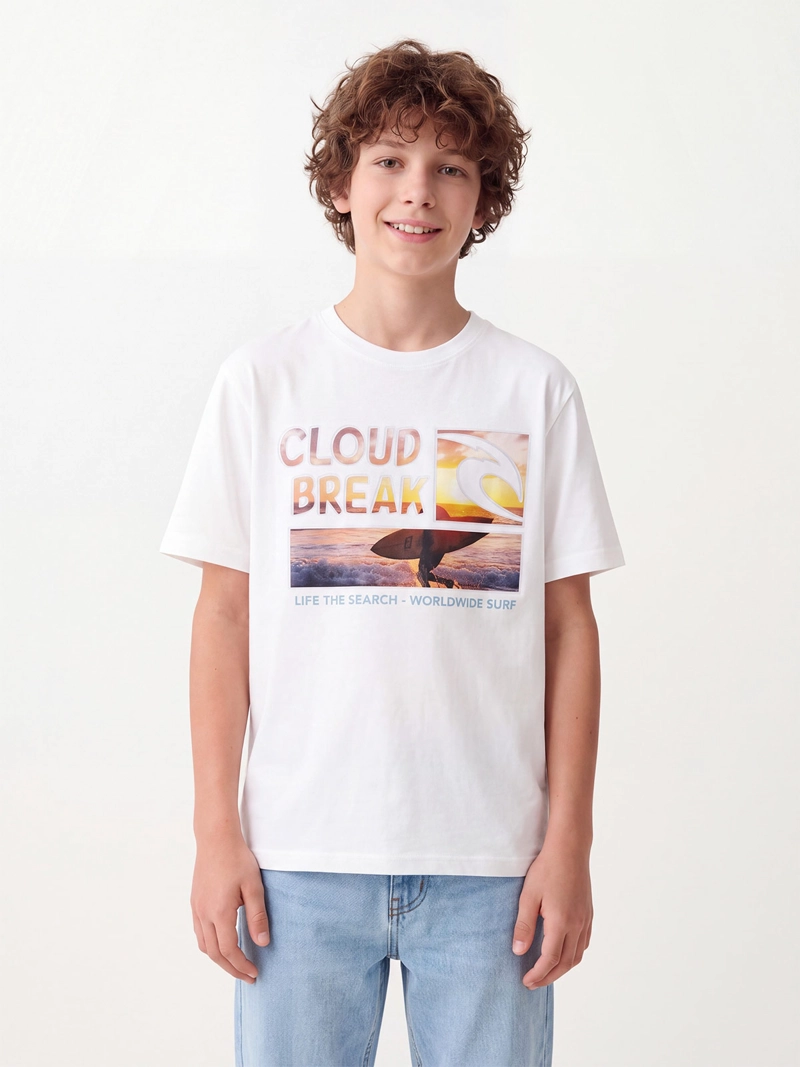 POLERA NIÑO CLOUDBREAK MANGA CORTA ALGODÓN