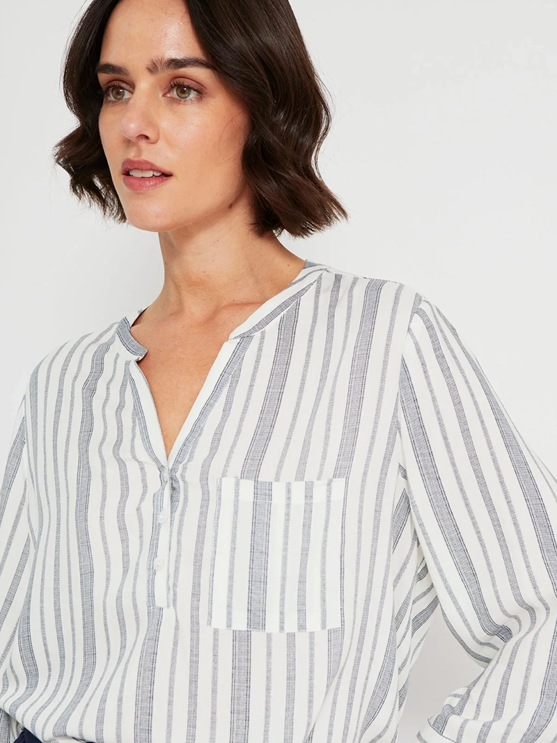 BLUSA MUJER AZIZ MANGA 3/4 ESTAMPADA MAO - 3