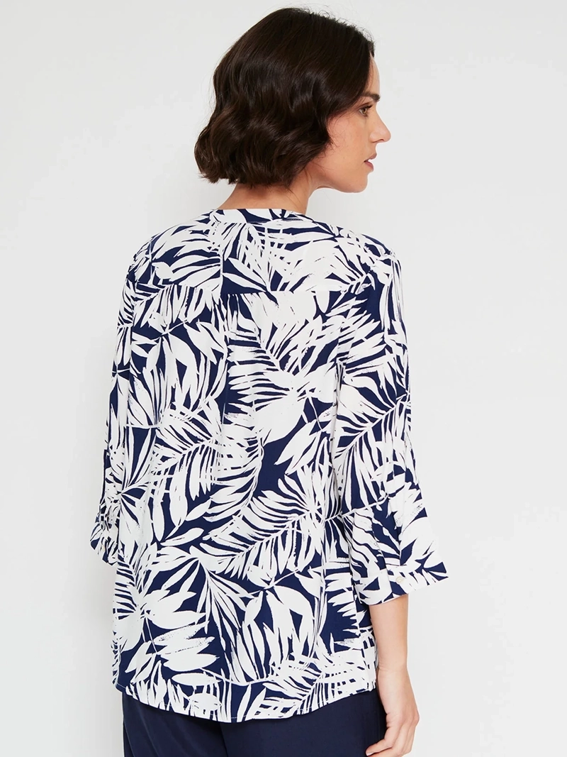 BLUSA MUJER AZIZ MANGA 3/4 ESTAMPADA MAO - 2