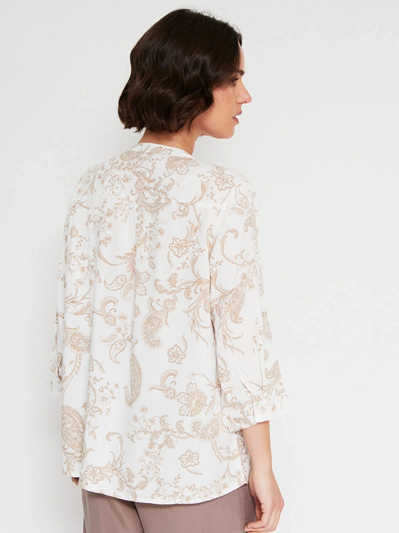 BLUSA MUJER AZIZ MANGA 3/4 ESTAMPADA MAO - 2
