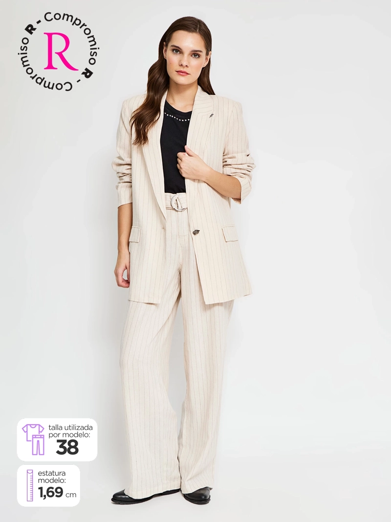 PANTALÓN MUJER BARBADOS LINO CINTURÓN