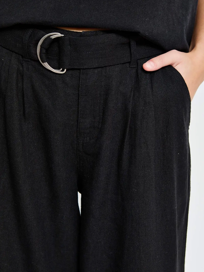 PANTALÓN MUJER BARBADOS LINO CINTURÓN - 4
