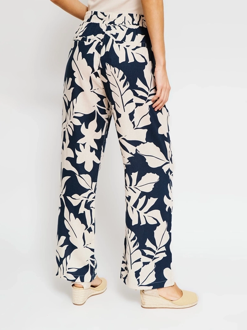 PANTALÓN MUJER AZIZ LINO REGULAR PRINT - 3