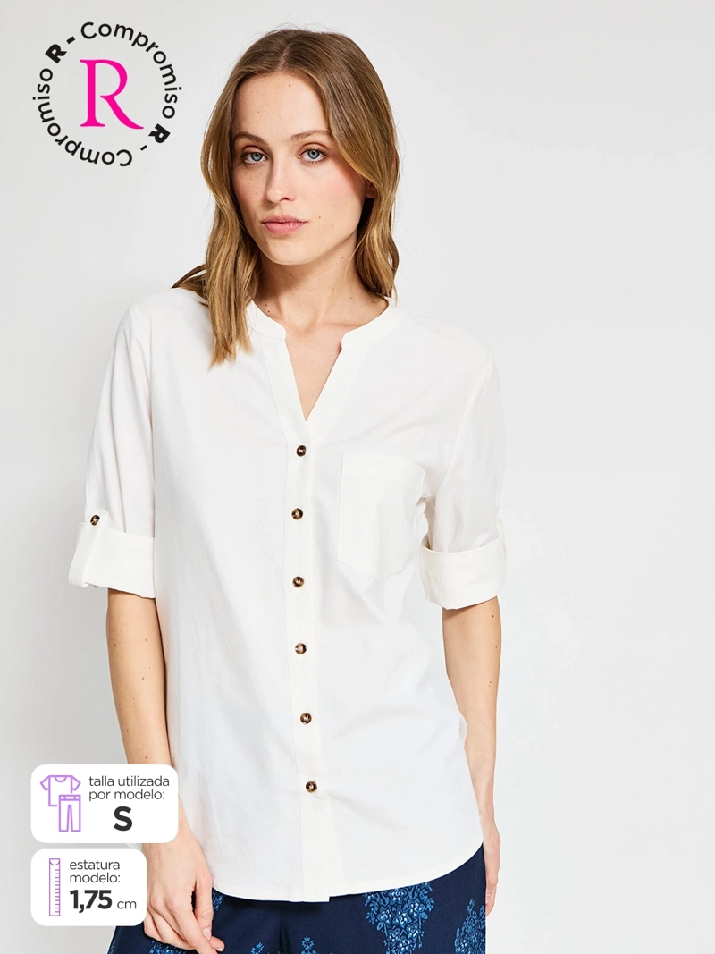 BLUSA MUJER AZIZ LINO MANGA 3/4 - 1