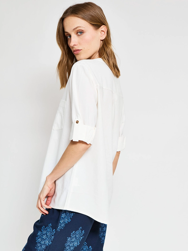 BLUSA MUJER AZIZ LINO MANGA 3/4 - 2