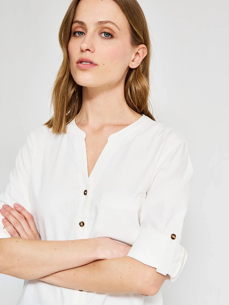 BLUSA MUJER AZIZ LINO MANGA 3/4 - 3