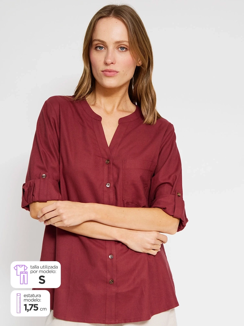 BLUSA MUJER AZIZ LINO MANGA 3/4