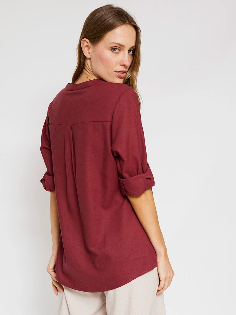 BLUSA MUJER AZIZ LINO MANGA 3/4 - 2