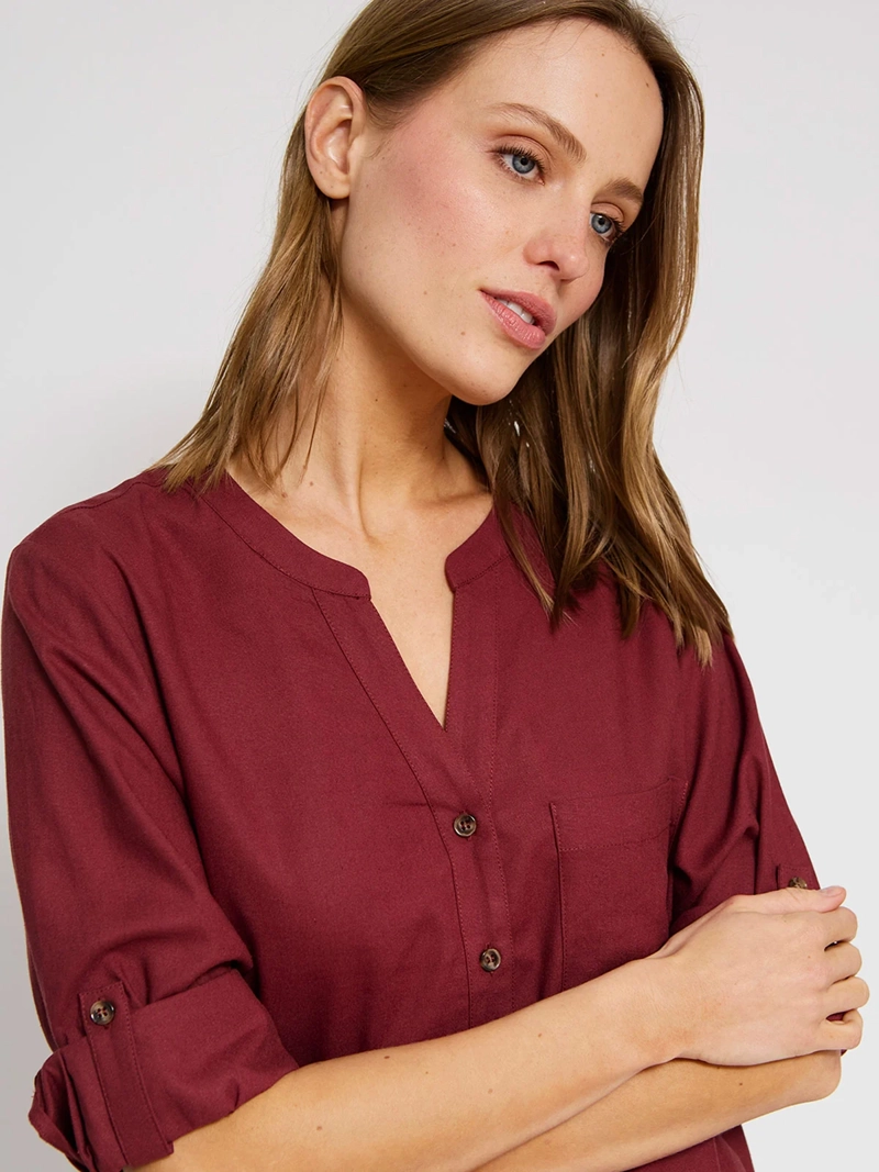 BLUSA MUJER AZIZ LINO MANGA 3/4 - 3