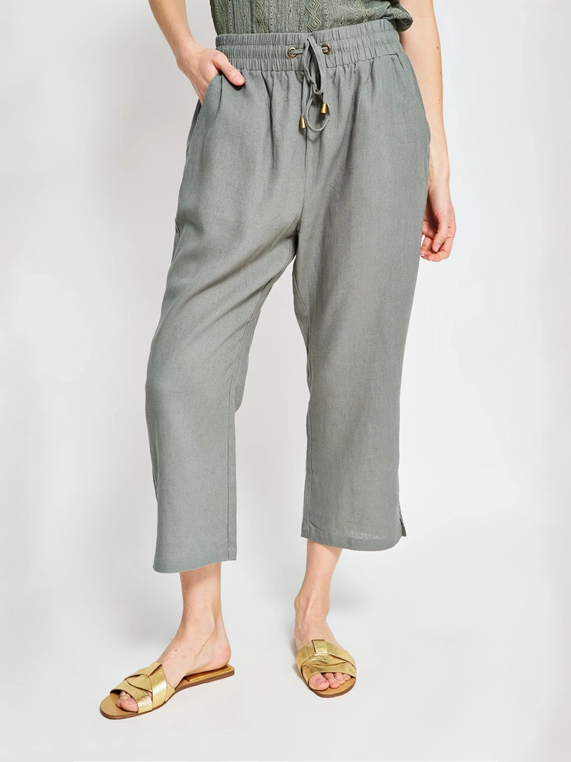 PANTALÓN MUJER AZIZ LINO CAPRI - 2