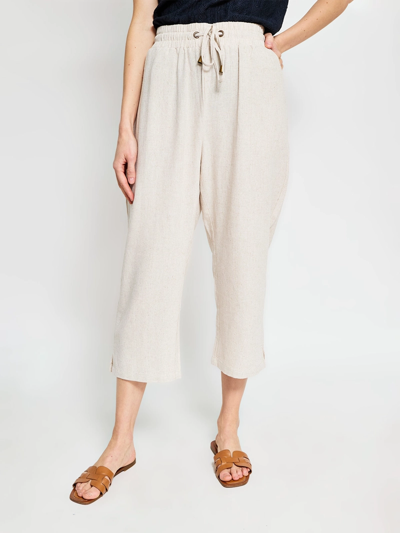 PANTALÓN MUJER AZIZ LINO CAPRI - 2