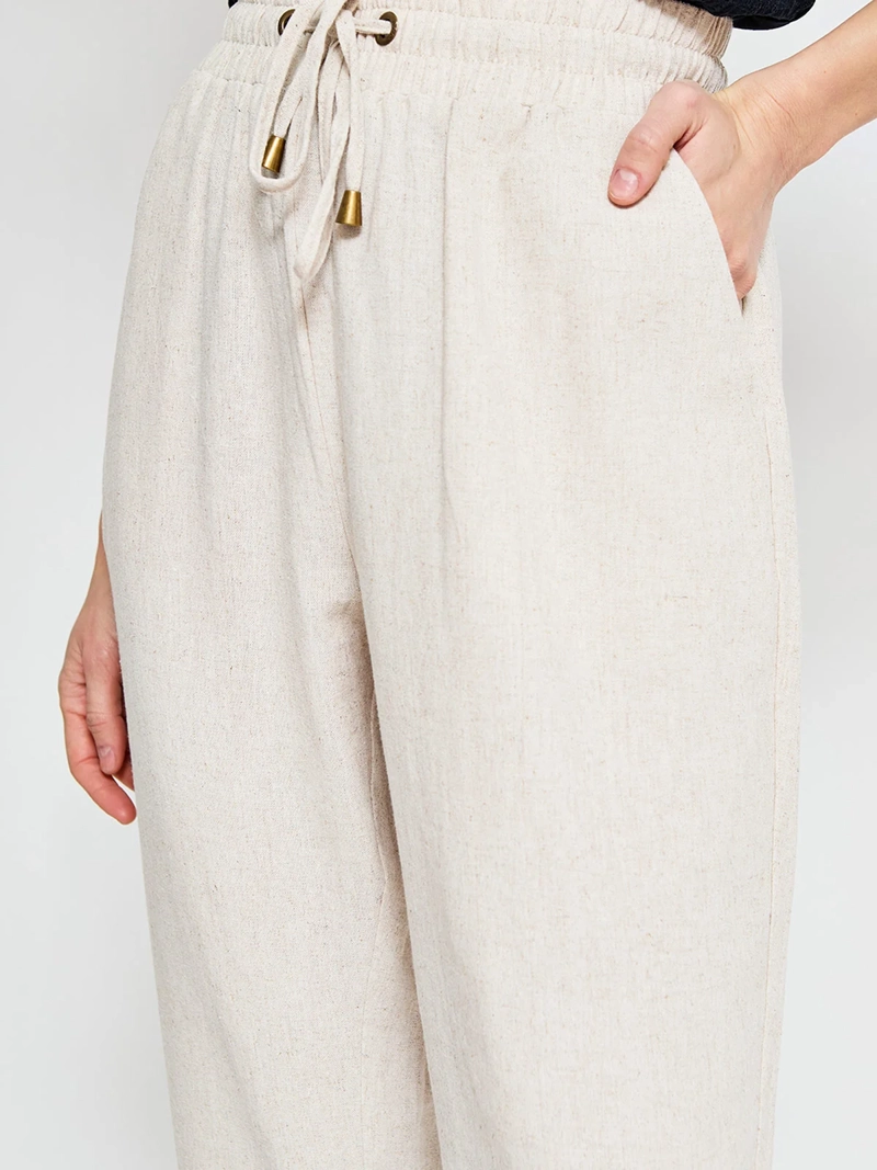 PANTALÓN MUJER AZIZ LINO CAPRI - 4