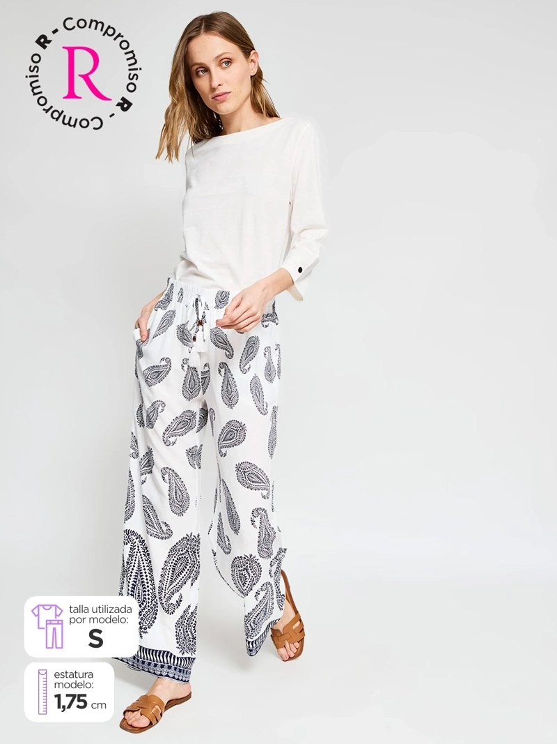 PANTALÓN MUJER AZIZ FLUIDO ESTAMPADO - 1