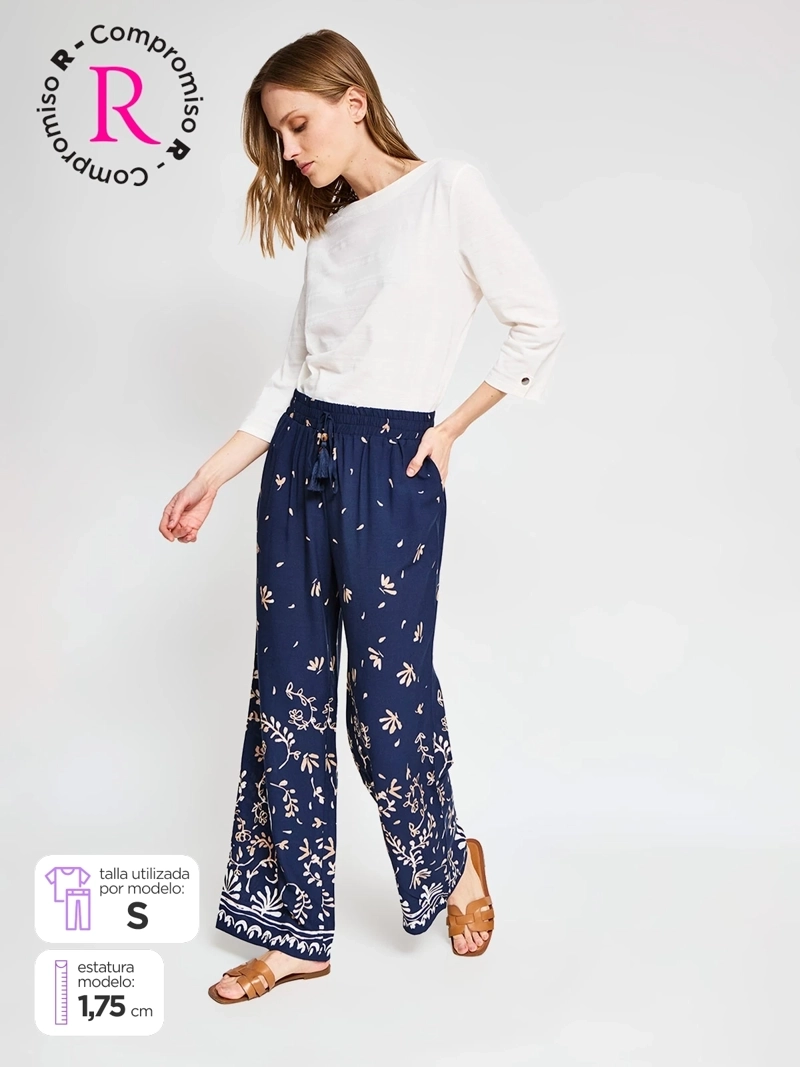 PANTALÓN MUJER AZIZ FLUIDO ESTAMPADO