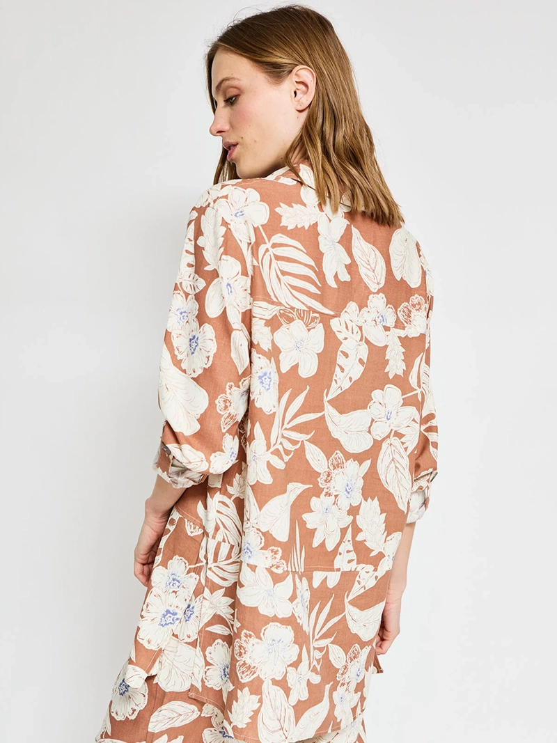 BLUSA MUJER AZIZ LINO MANGA 3/4 - 2