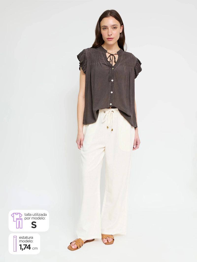 PANTALÓN MUJER AZIZ LINO RECTO