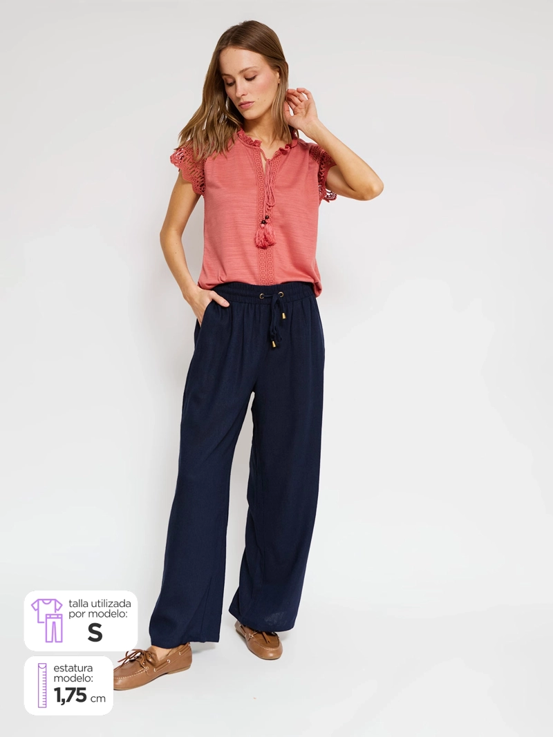 PANTALÓN MUJER AZIZ LINO RECTO - 1