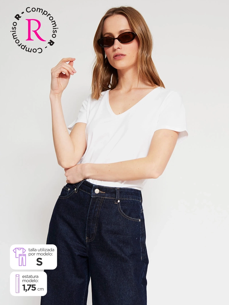 POLERA MUJER MARQUIS ALGODÓN CUELLO EN V