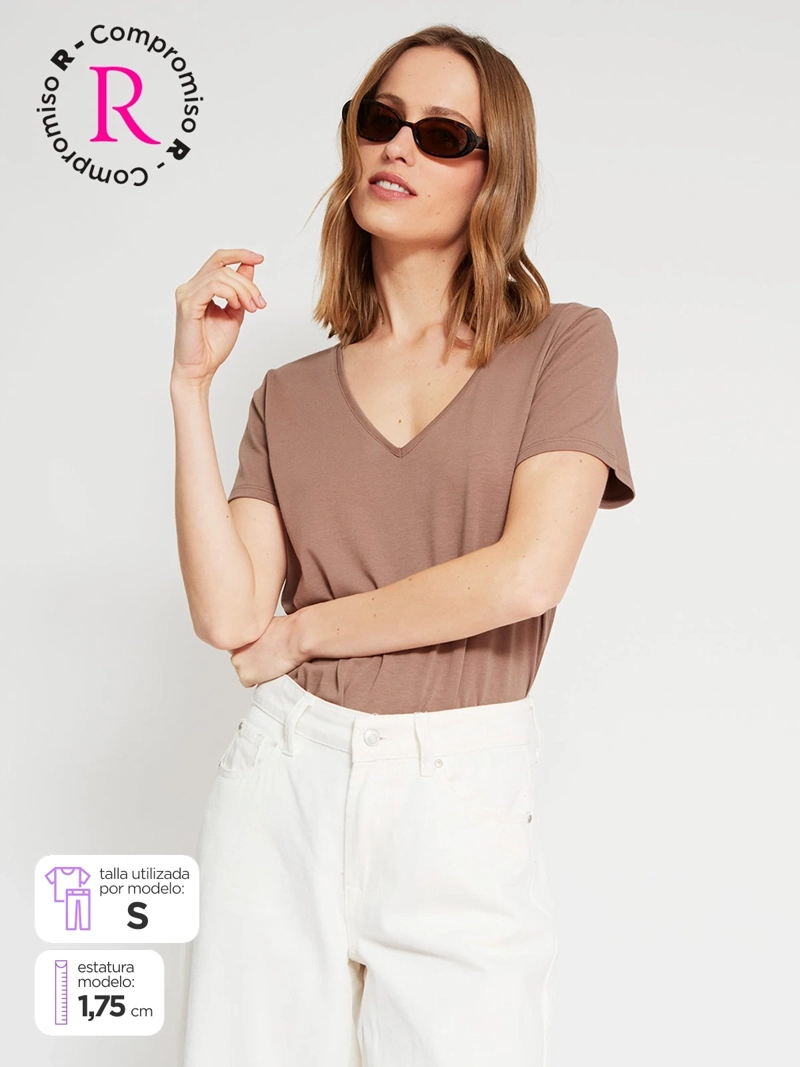 POLERA MUJER MARQUIS ALGODÓN CUELLO EN V