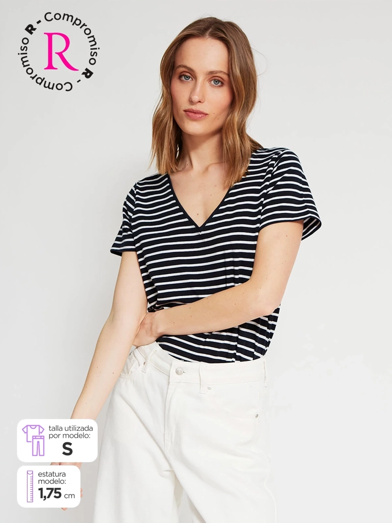 POLERA MUJER MARQUIS ALGODÓN CUELLO EN V