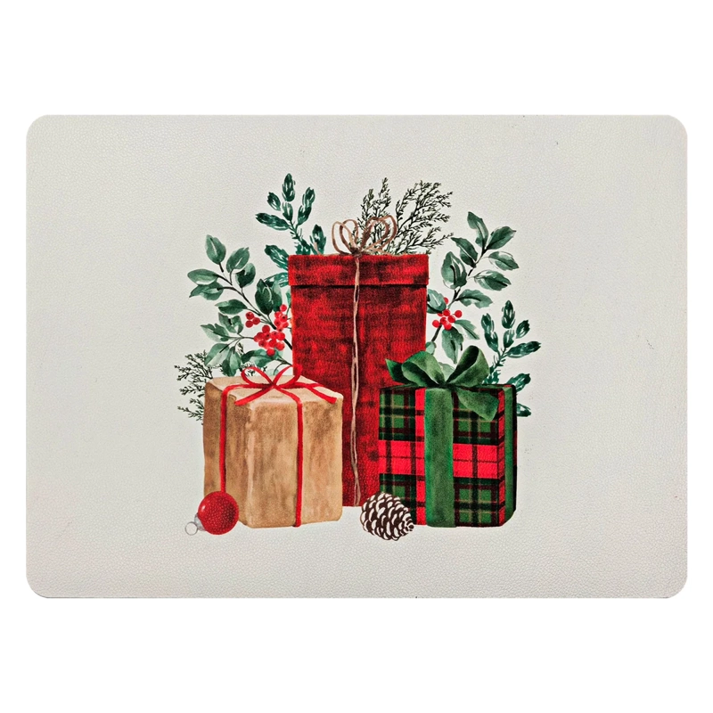 SET X4 INDIVIDUALES REGALOS NAVIDAD RECTANGULAR