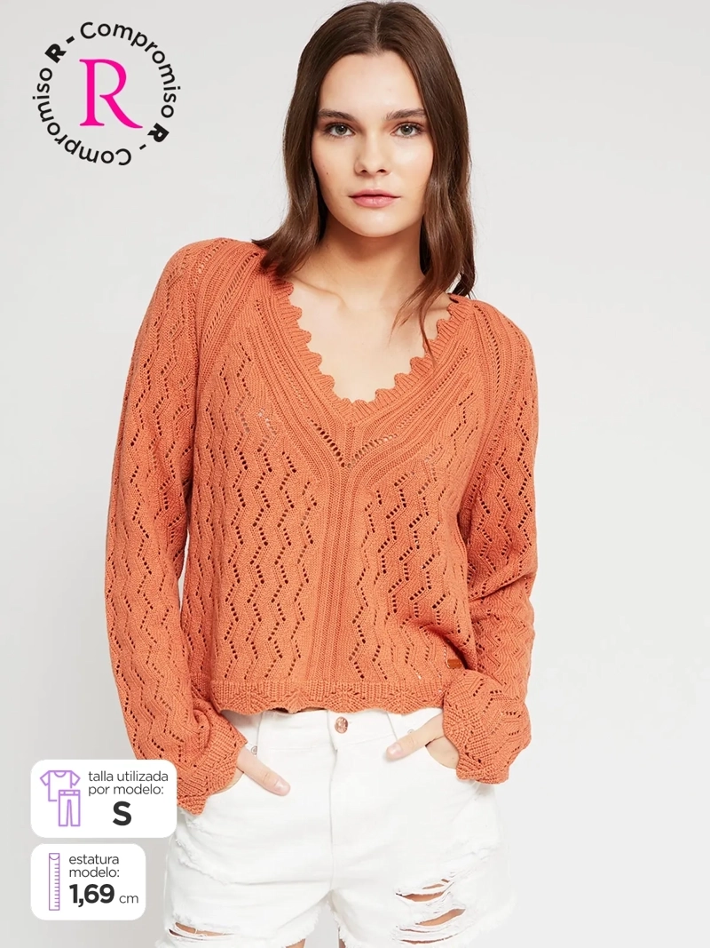 SWEATER MUJER PEPE JEANS ALGODÓN CALADO - 1