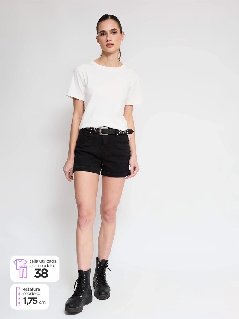 SHORT MUJER BARBADOS ALGODÓN DENIM CINTURÓN