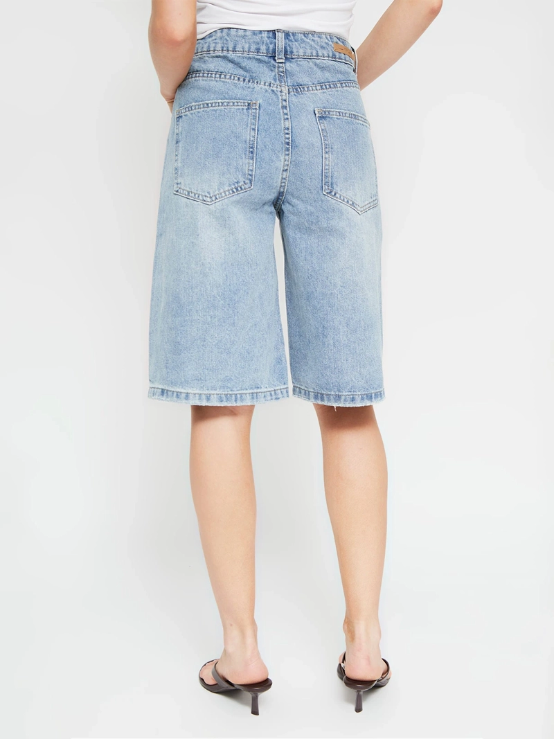 SHORT MUJER INDEX ALGODÓN LARGO DENIM - 3