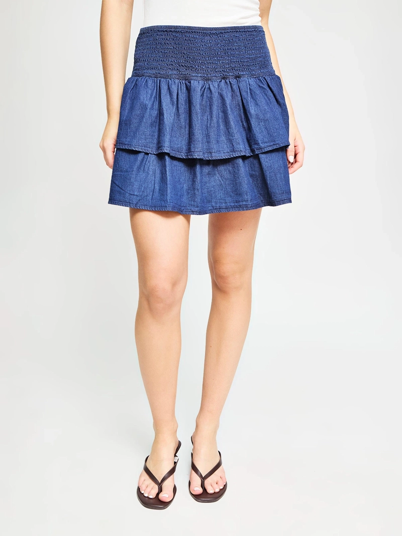 FALDA SHORT MUJER INDEX ALGODÓN VUELOS DENIM - 2