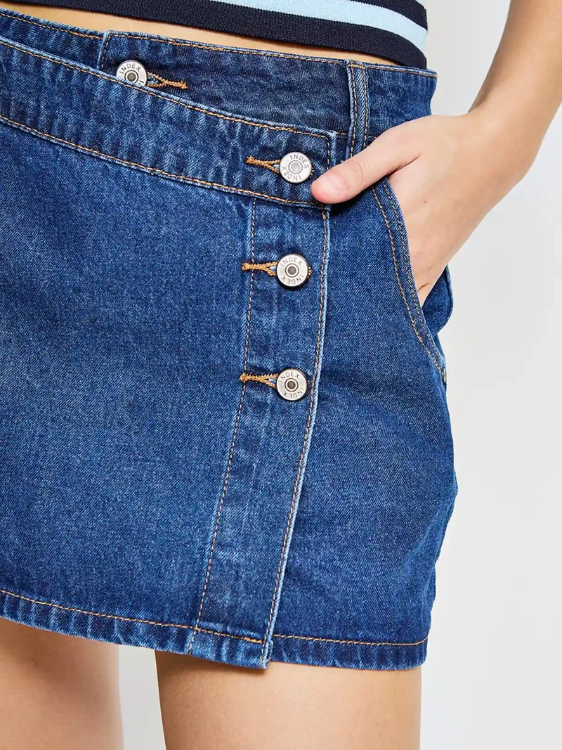 FALDA SHORT MUJER INDEX ALGODÓN DENIM - 4