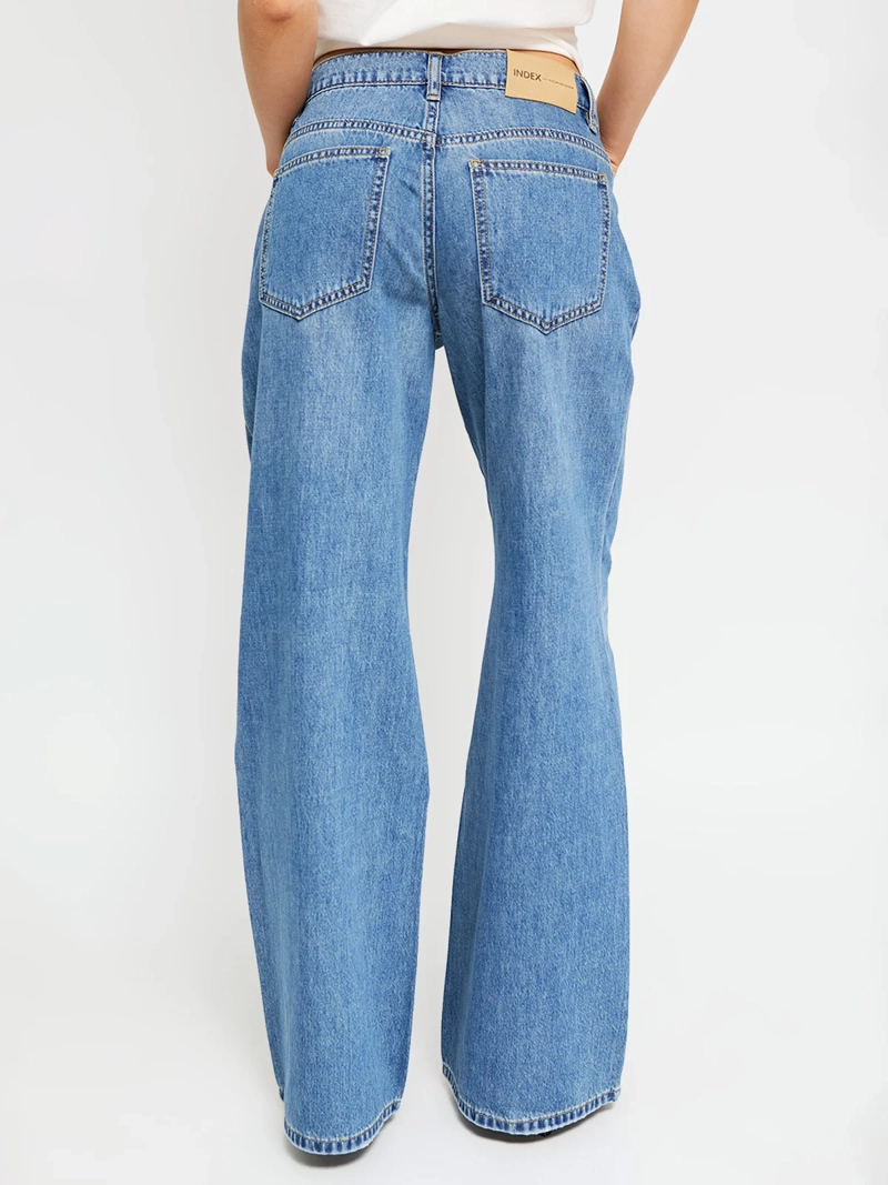 JEANS MUJER INDEX ALGODÓN WIDE LEG TIRO BAJO - 3