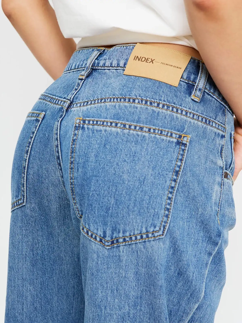 JEANS MUJER INDEX ALGODÓN WIDE LEG TIRO BAJO - 4