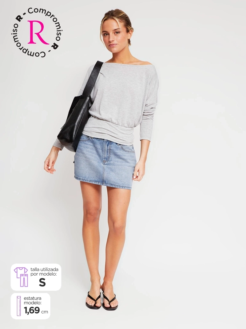 FALDA SHORT MUJER INDEX ALGODÓN TIRO BAJO