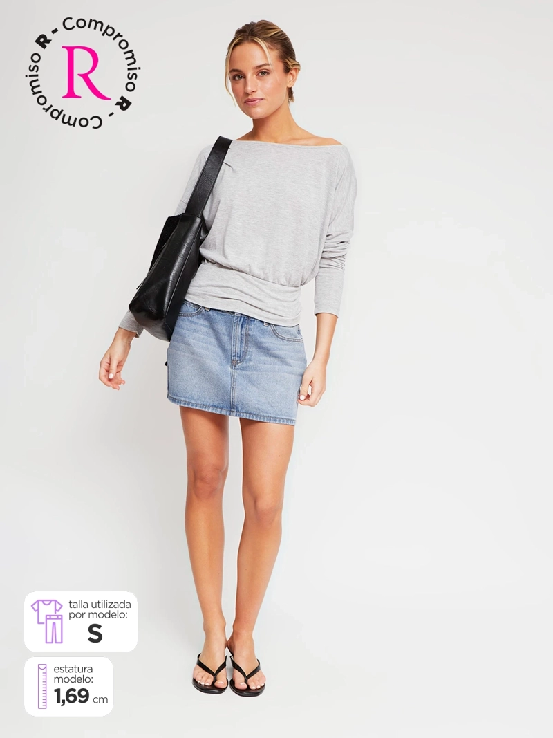 FALDA SHORT MUJER INDEX ALGODÓN TIRO BAJO - 1