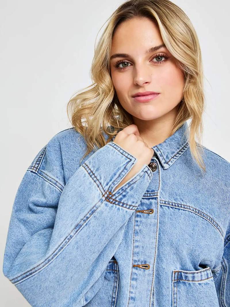 CHAQUETA MUJER INDEX ALGODÓN CORTA DENIM - 3