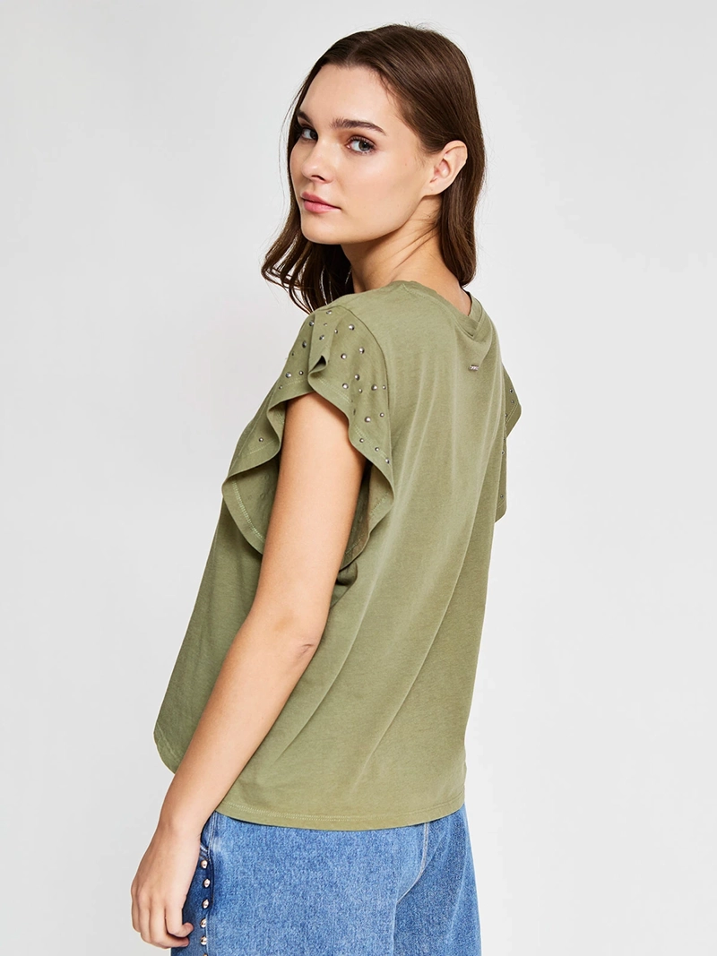 POLERA MUJER BARBADOS ALGODÓN MANGA CORTA VUELOS - 2