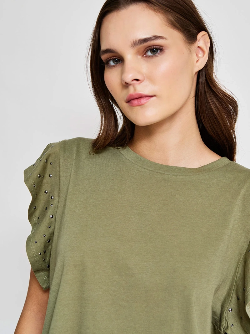 POLERA MUJER BARBADOS ALGODÓN MANGA CORTA VUELOS - 3