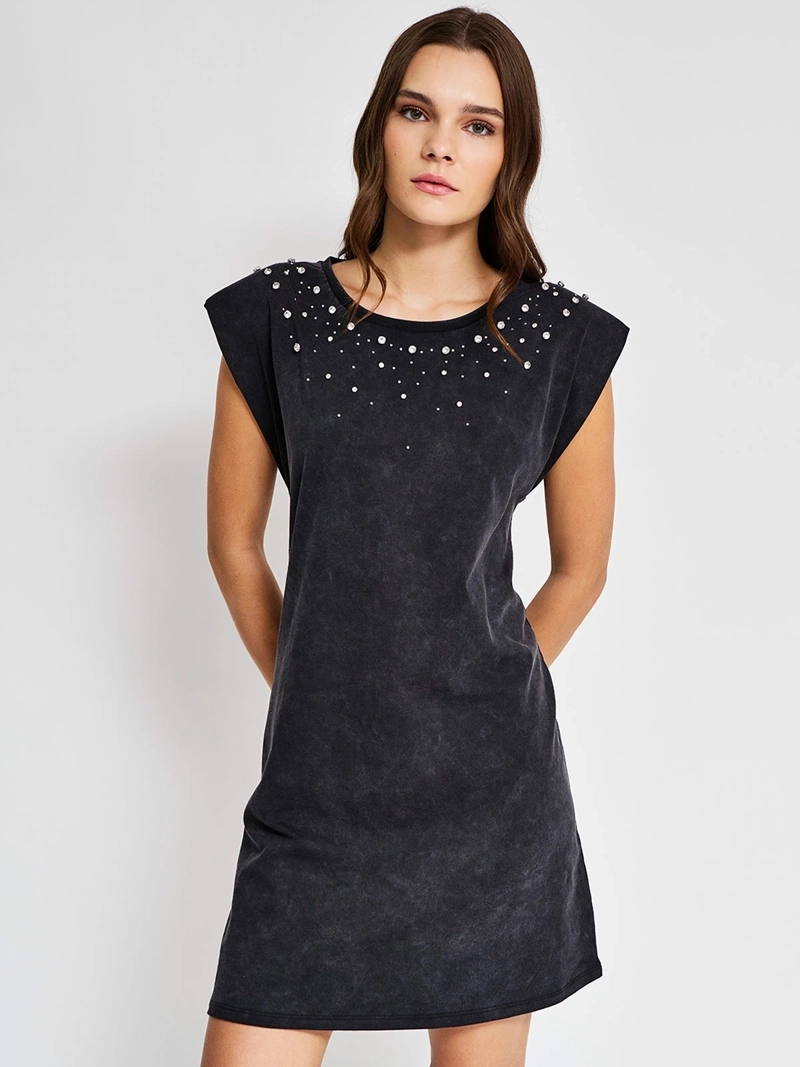 VESTIDO MUJER BARBADOS ALGODÓN CORTO HOMBRERAS - 2