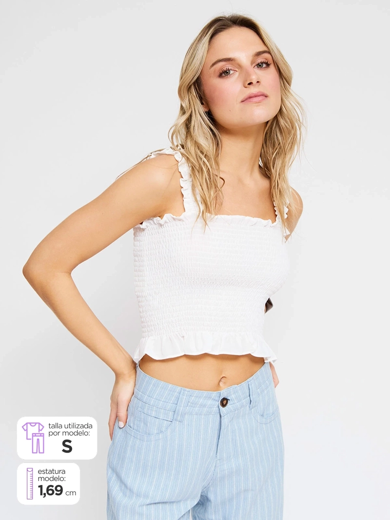 BLUSA MUJER INDEX SIN MANGAS PANAL FLORES