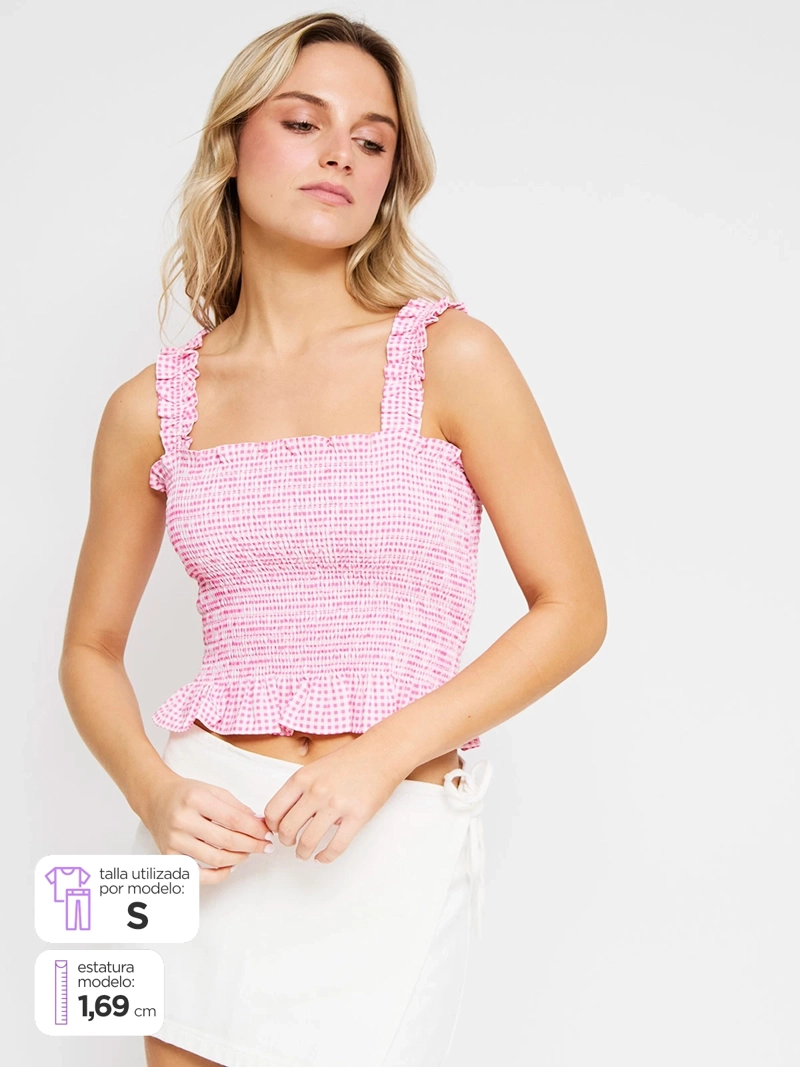 BLUSA MUJER INDEX SIN MANGAS PANAL FLORES