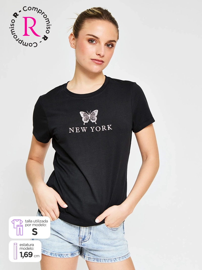 POLERA MUJER AEROPOSTALE ALGODÓN LOGO