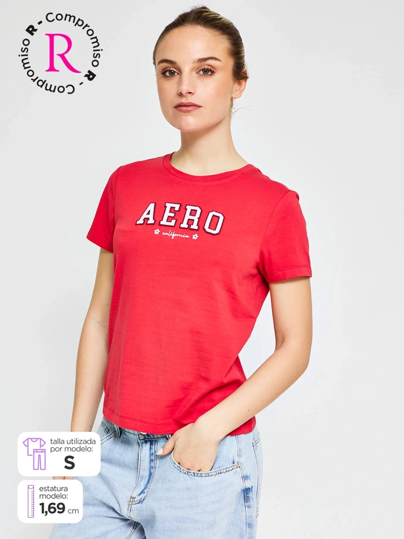 POLERA MUJER AEROPOSTALE ALGODÓN LOGO - 1