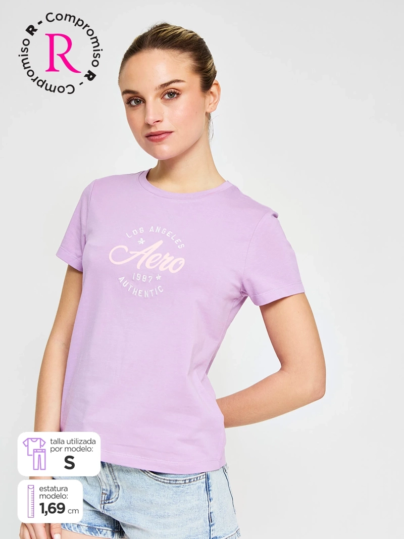 POLERA MUJER AEROPOSTALE ALGODÓN LOGO - 1