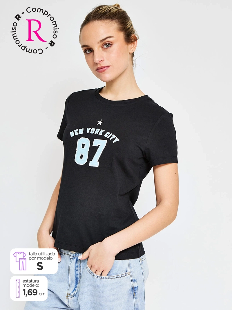 POLERA MUJER AEROPOSTALE ALGODÓN LOGO