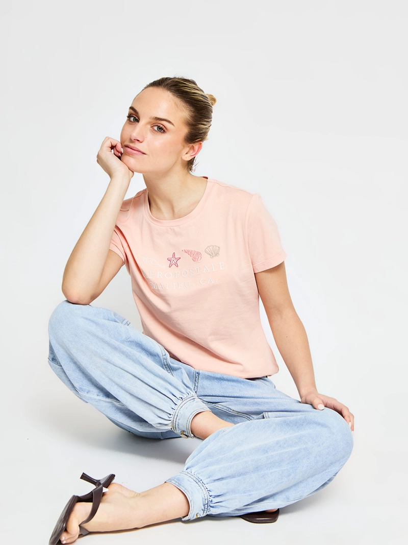 POLERA MUJER AEROPOSTALE ALGODÓN LOGO - 4