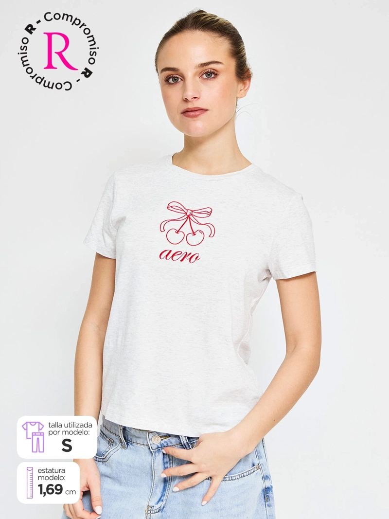 POLERA MUJER AEROPOSTALE ALGODÓN LOGO - 1