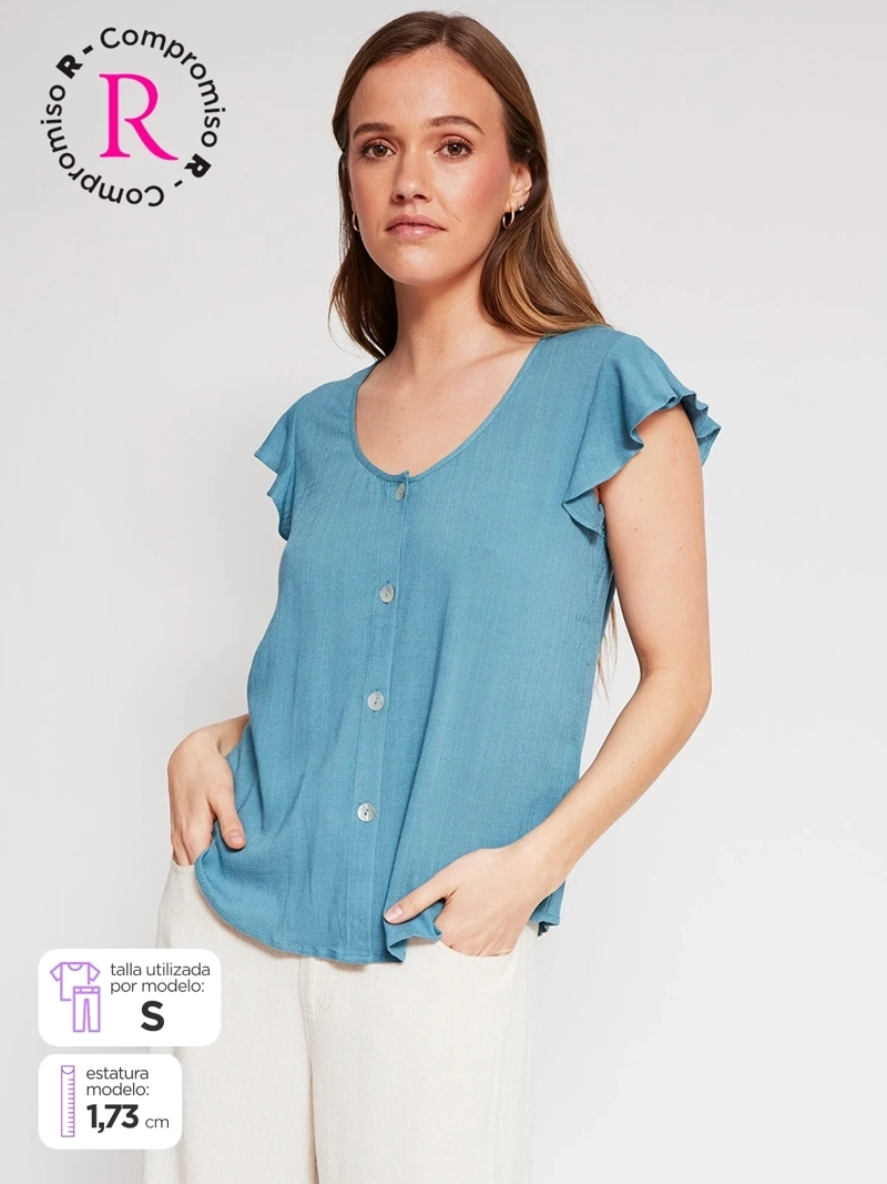 BLUSA MUJER REGATTA MANGA CORTA BOTÓN