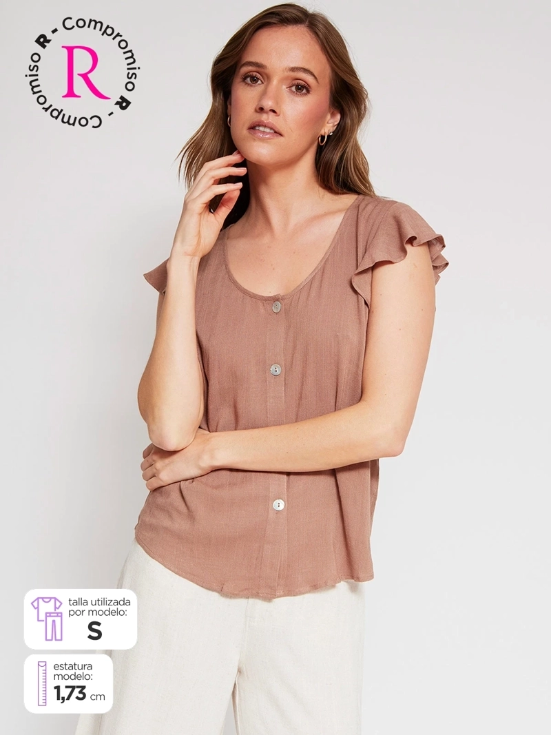 BLUSA MUJER REGATTA MANGA CORTA BOTÓN